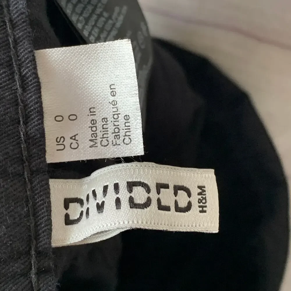 H&M Divided Black Bib Overall Jumpsuit Joggers Cargo Utility Size 0